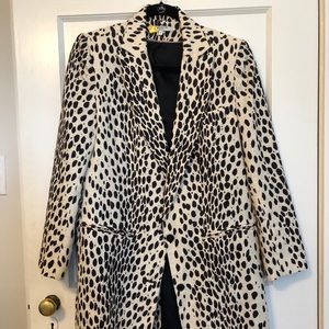 Emerson Fry Linen Leopard Wingtip Coat Jacket 10